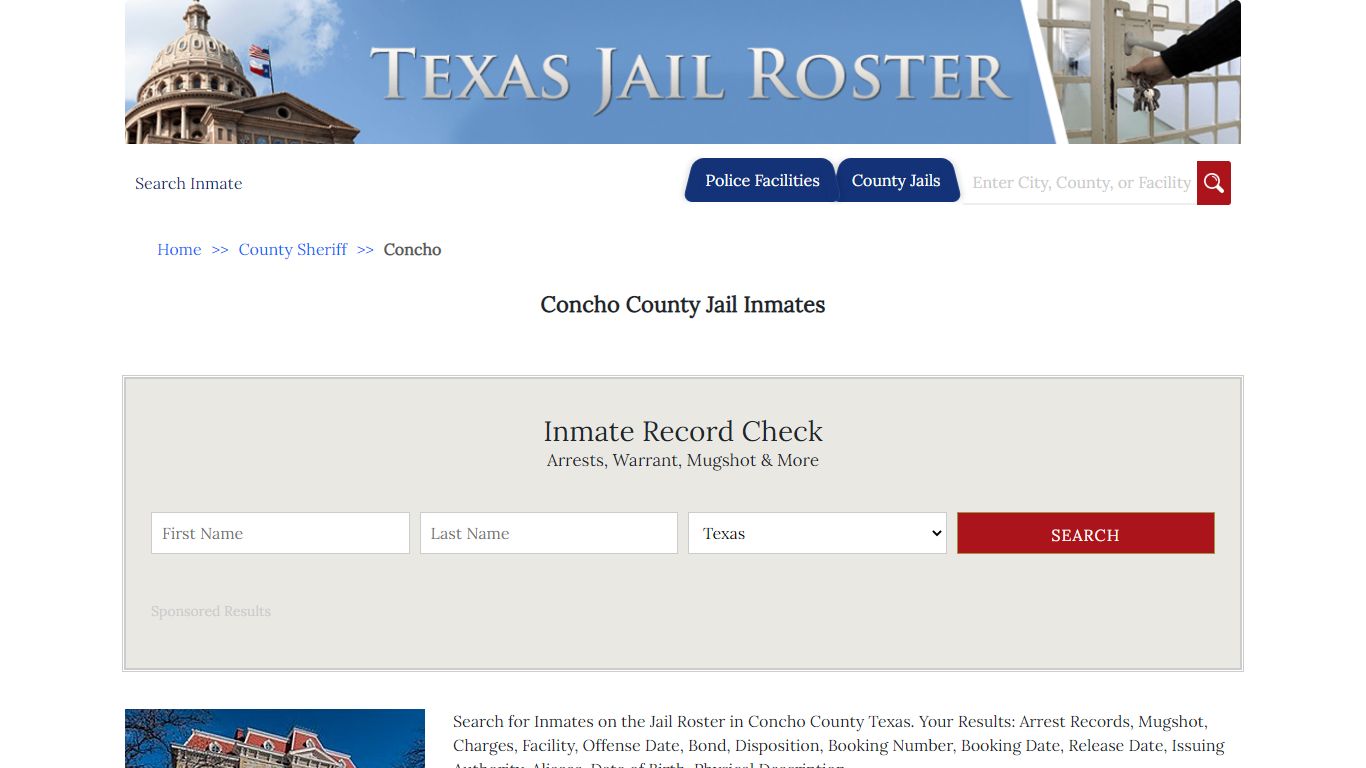 Concho County Jail Inmates - Jail Roster Search