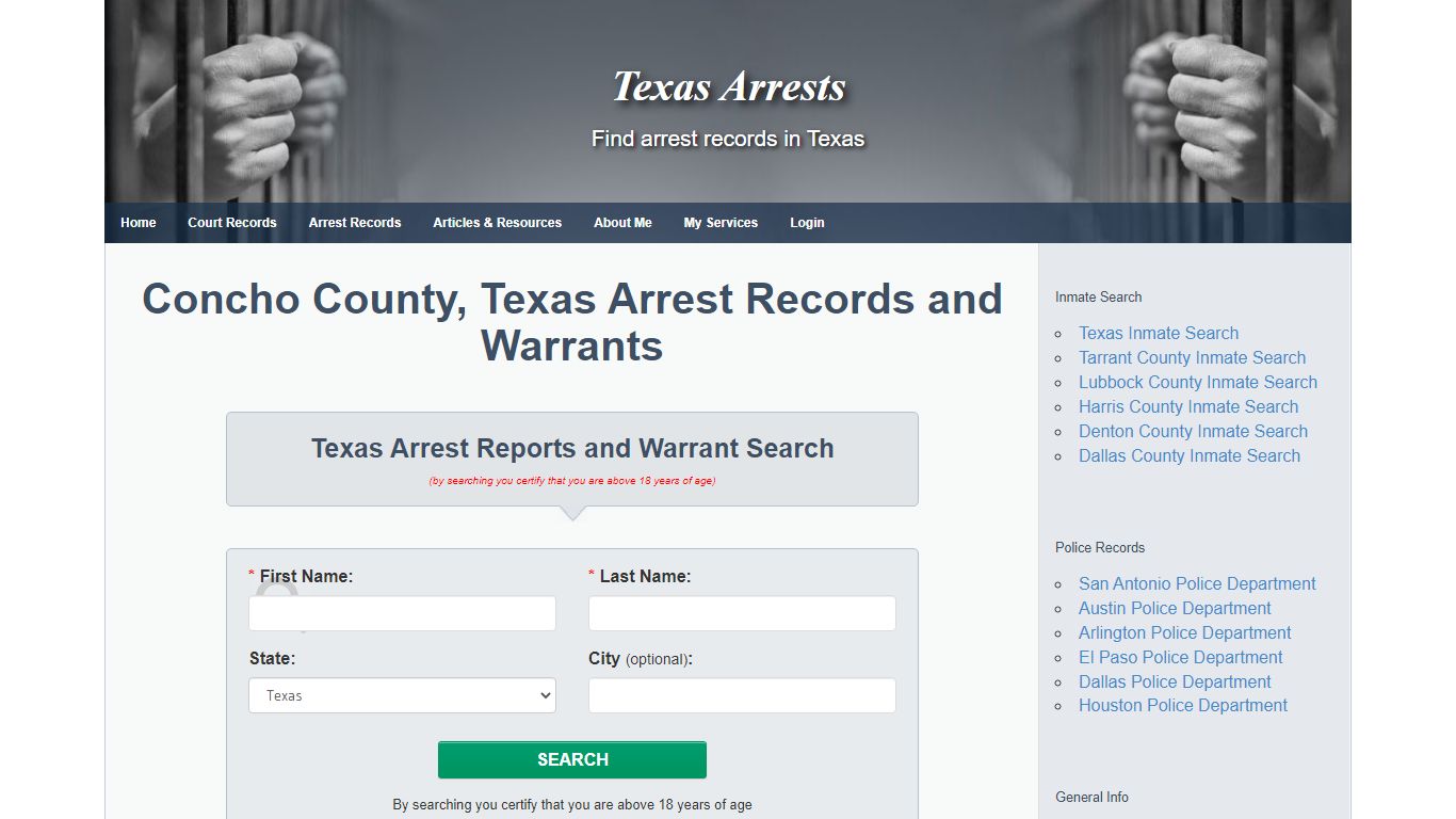 Concho County, Texas Arrest Records and Warrants