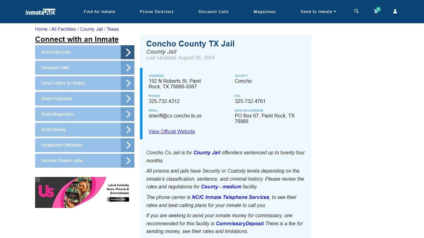 Concho County TX Jail - Inmate Locator